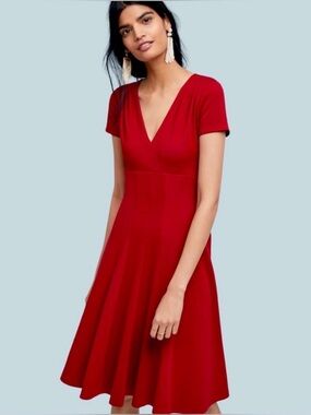 Anthropologie MAEVE Lincoln Center Dress XS Cherry Red Knit Boho Dress
